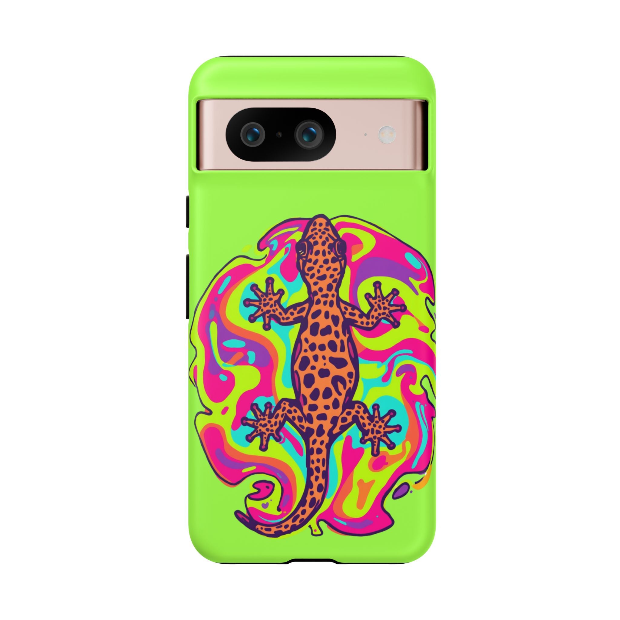 Phone Cases | Neon Leopard Gecko Swirl Phone Case
