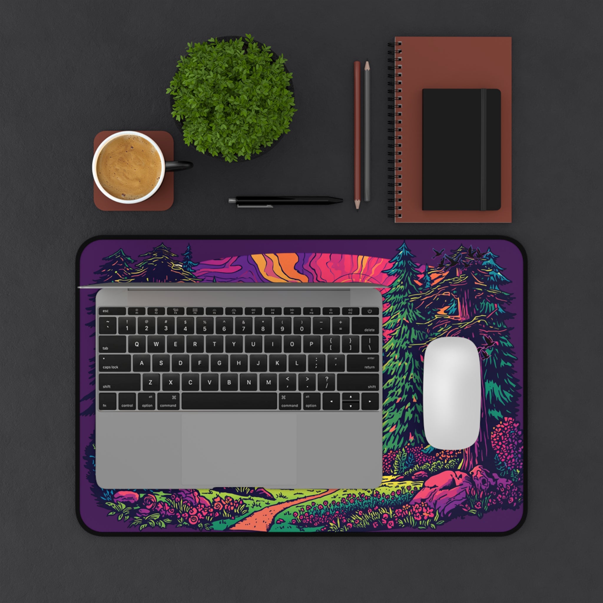 Mousepad | Sunset Cabin in Pines Desk Mat