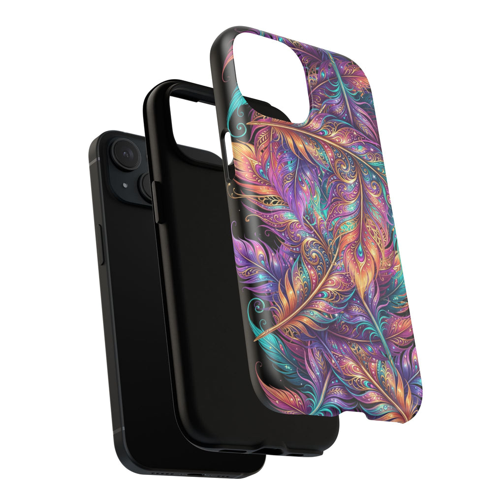 Phone Case | Colorful Feather Art Magnetic Tough Phone Cover