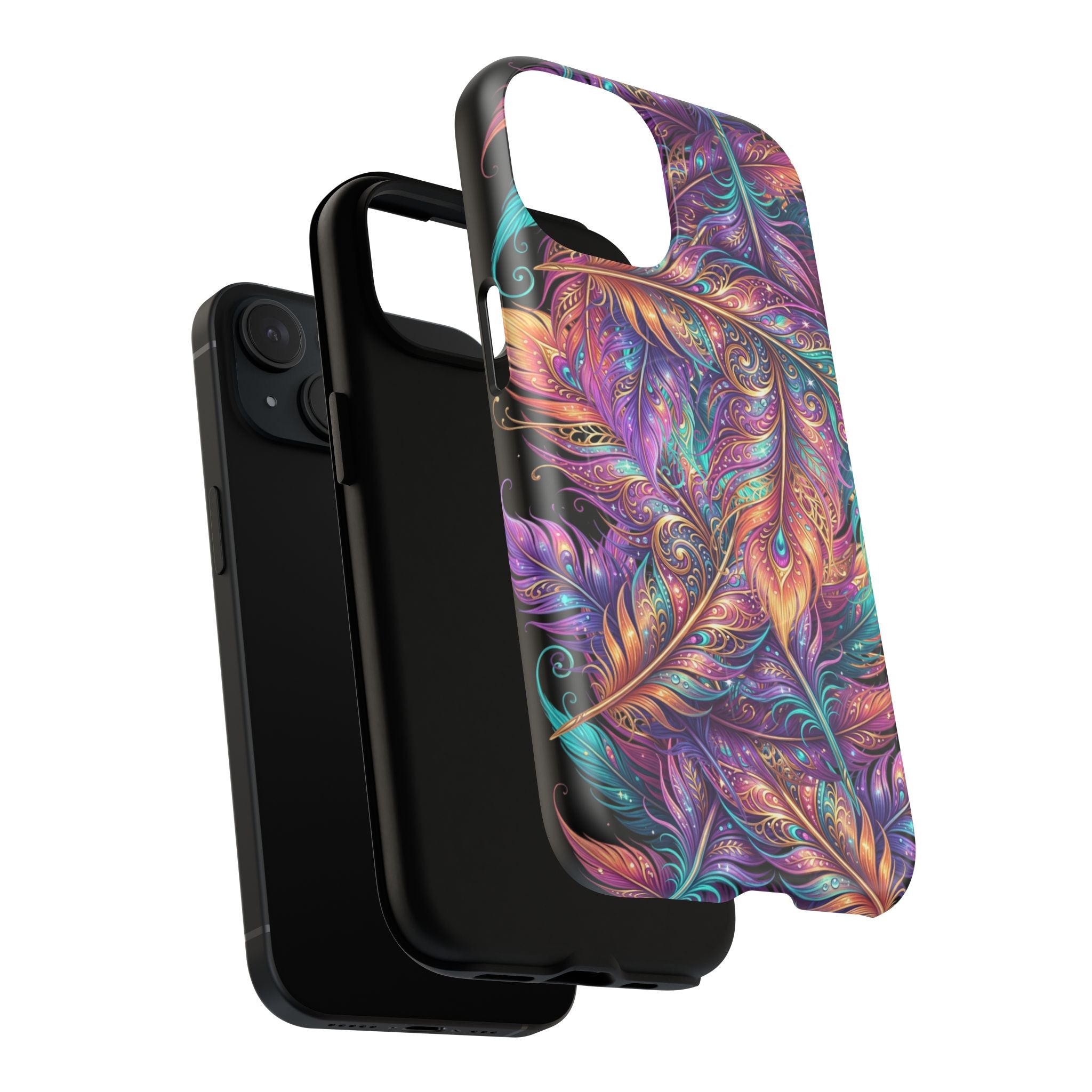 Phone Case | Colorful Feather Art Magnetic Tough Phone Cover