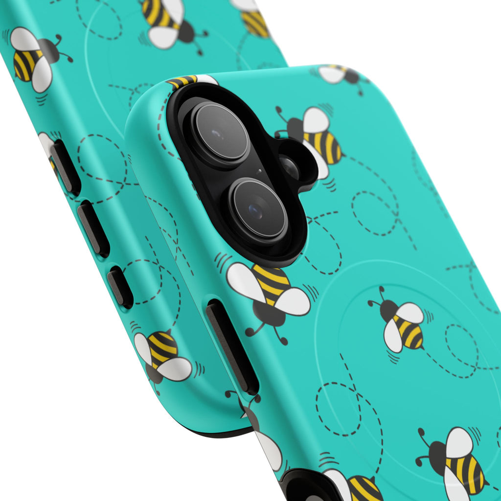 Phone Case | Cute Turquoise Bumblebee Tough Magnetic Phone Case
