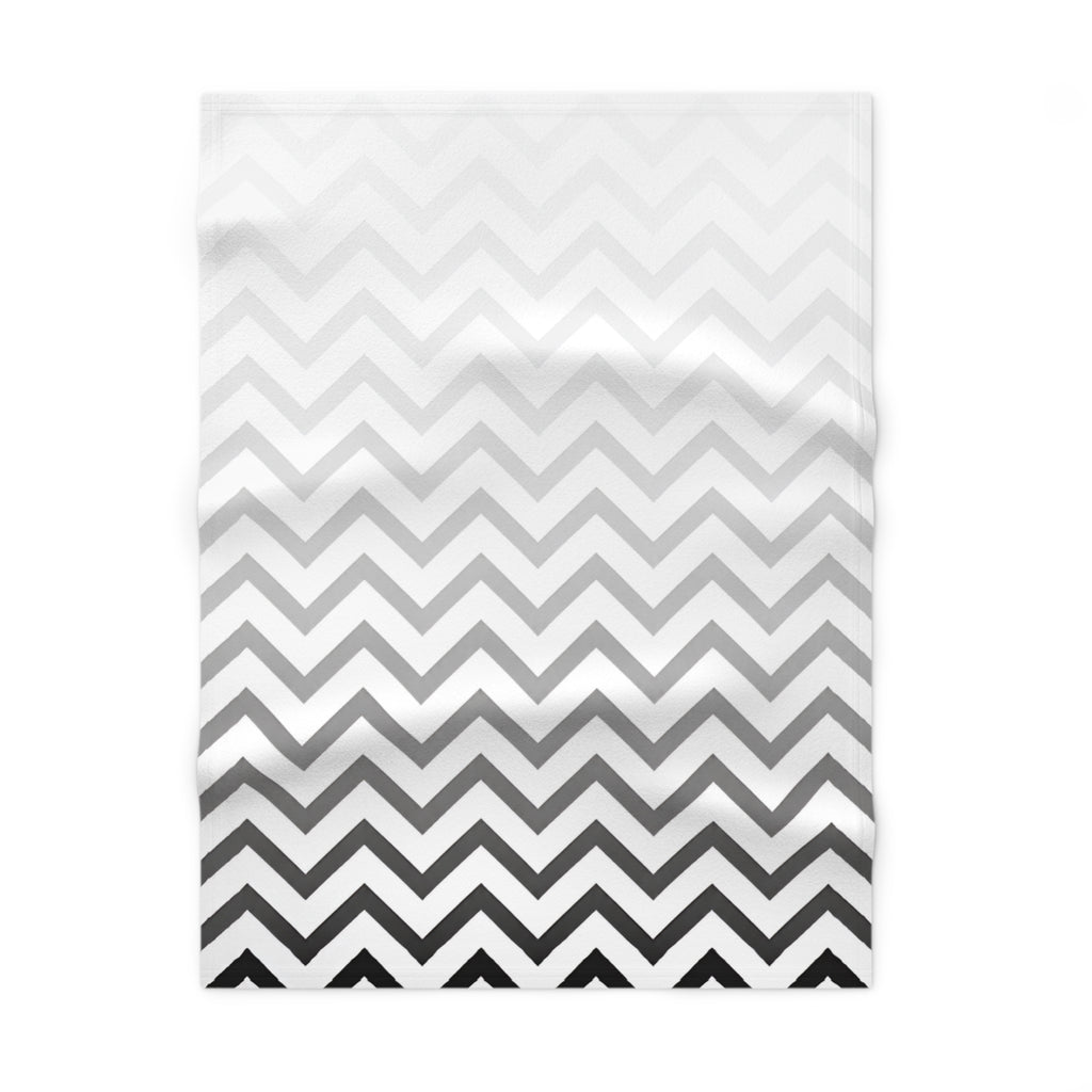 Baby Blanket | Gender Neutral Chevron Ombre Soft Fleece Nursery Throw