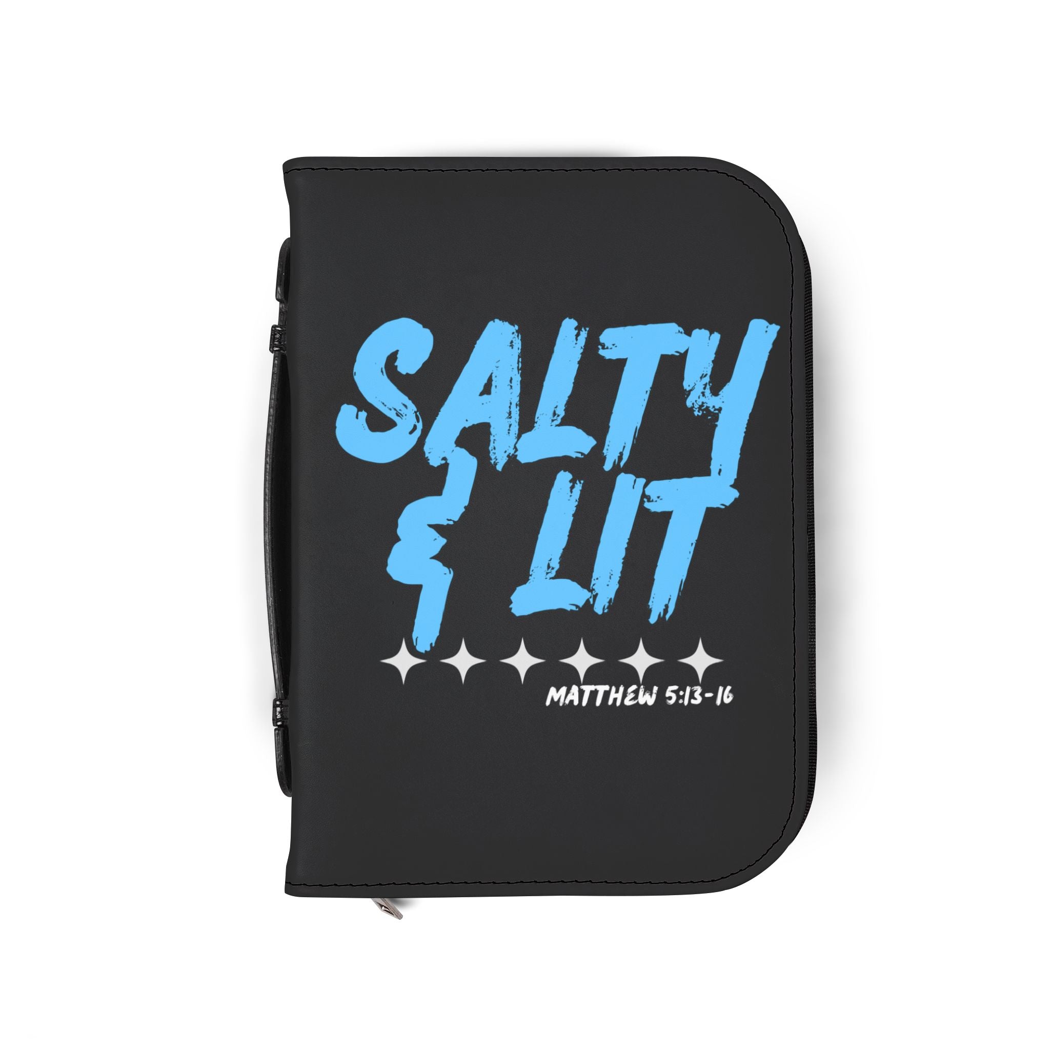 Bible Cover | Matthew 5:13-16 Scripture 'Salty & Lit' Zippered Bible Case