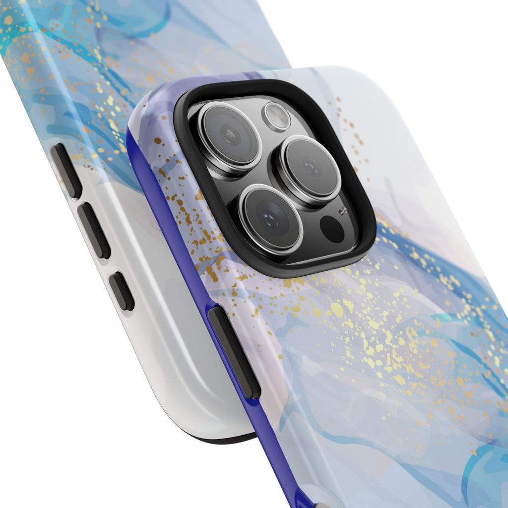 Phone Case | Gold Fleck Blue Marble Tough Protective Phone Cover