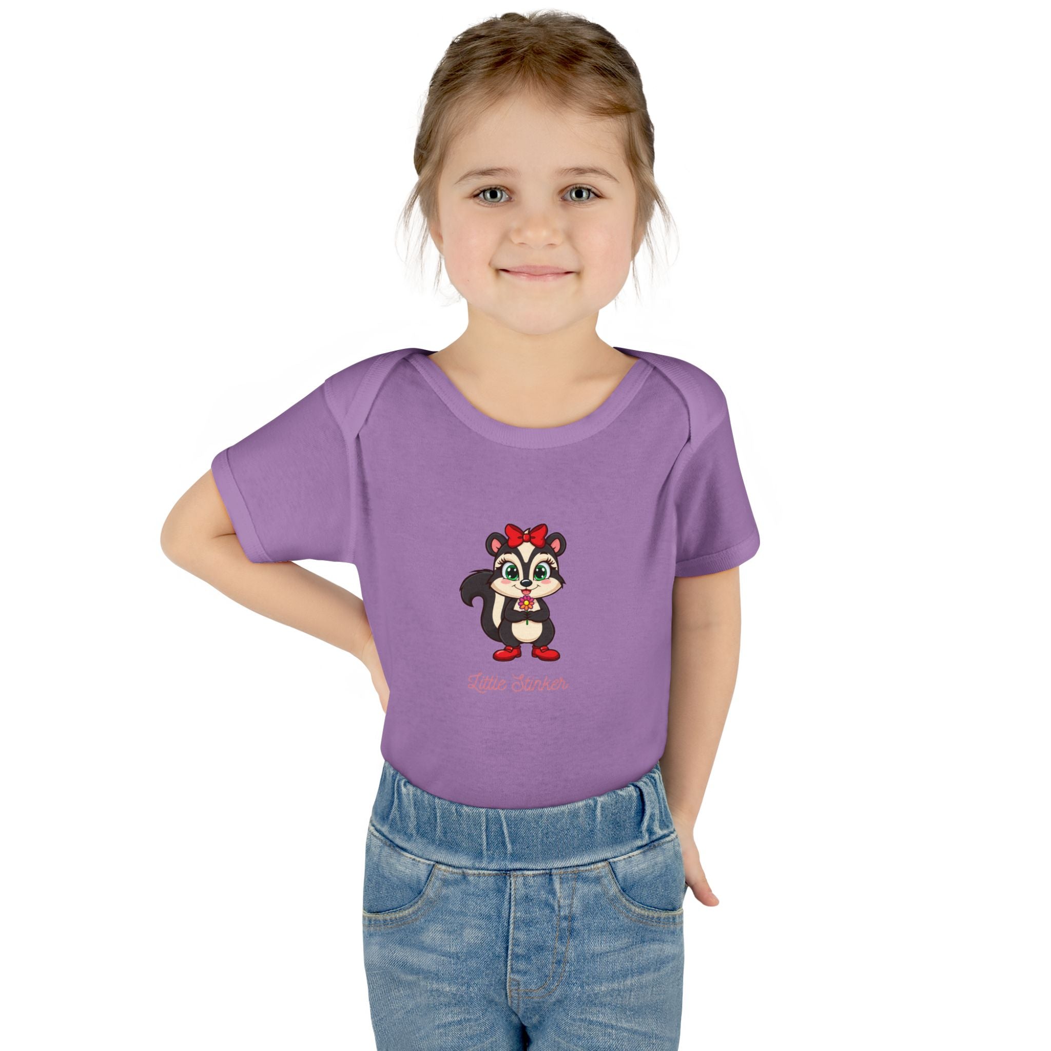 Baby Bodysuit | Cute Skunk Cartoon 'Little Stinker' Graphic Infant Onesie