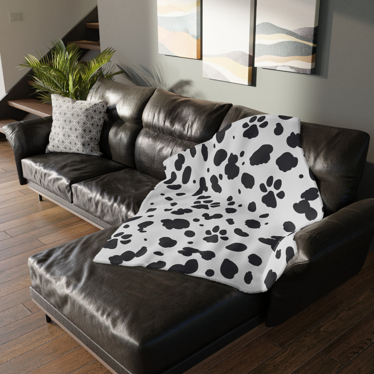 Cozy Spots and Paws Double-Sided Velveteen Throw
