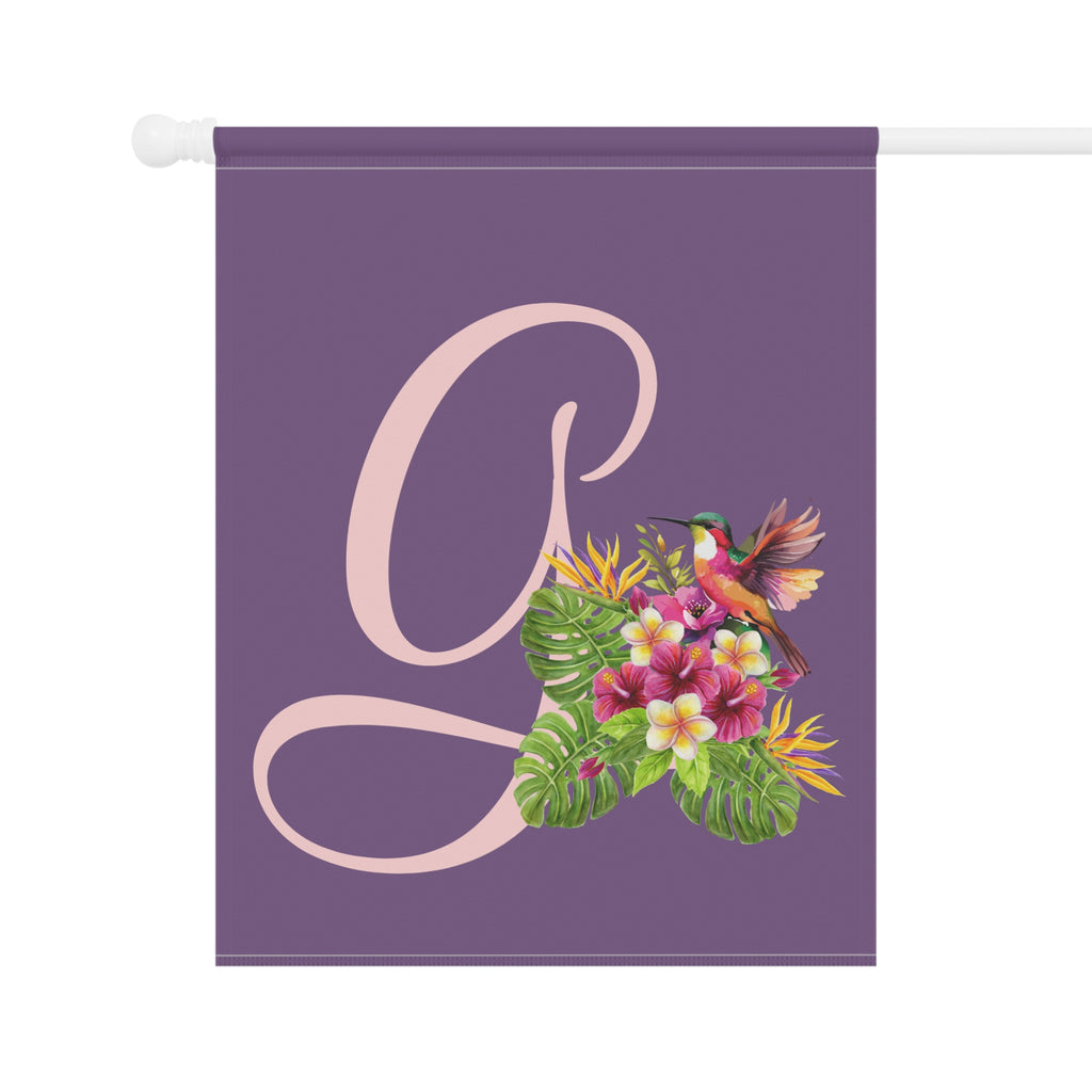 Home & Garden Banner | 'G' Monogram Tropical Flowers Flag