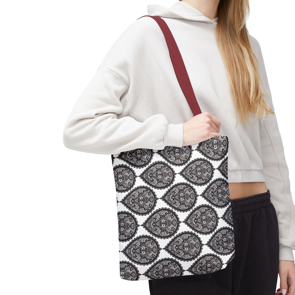 Tote Bag | Black & White Paisley Pattern