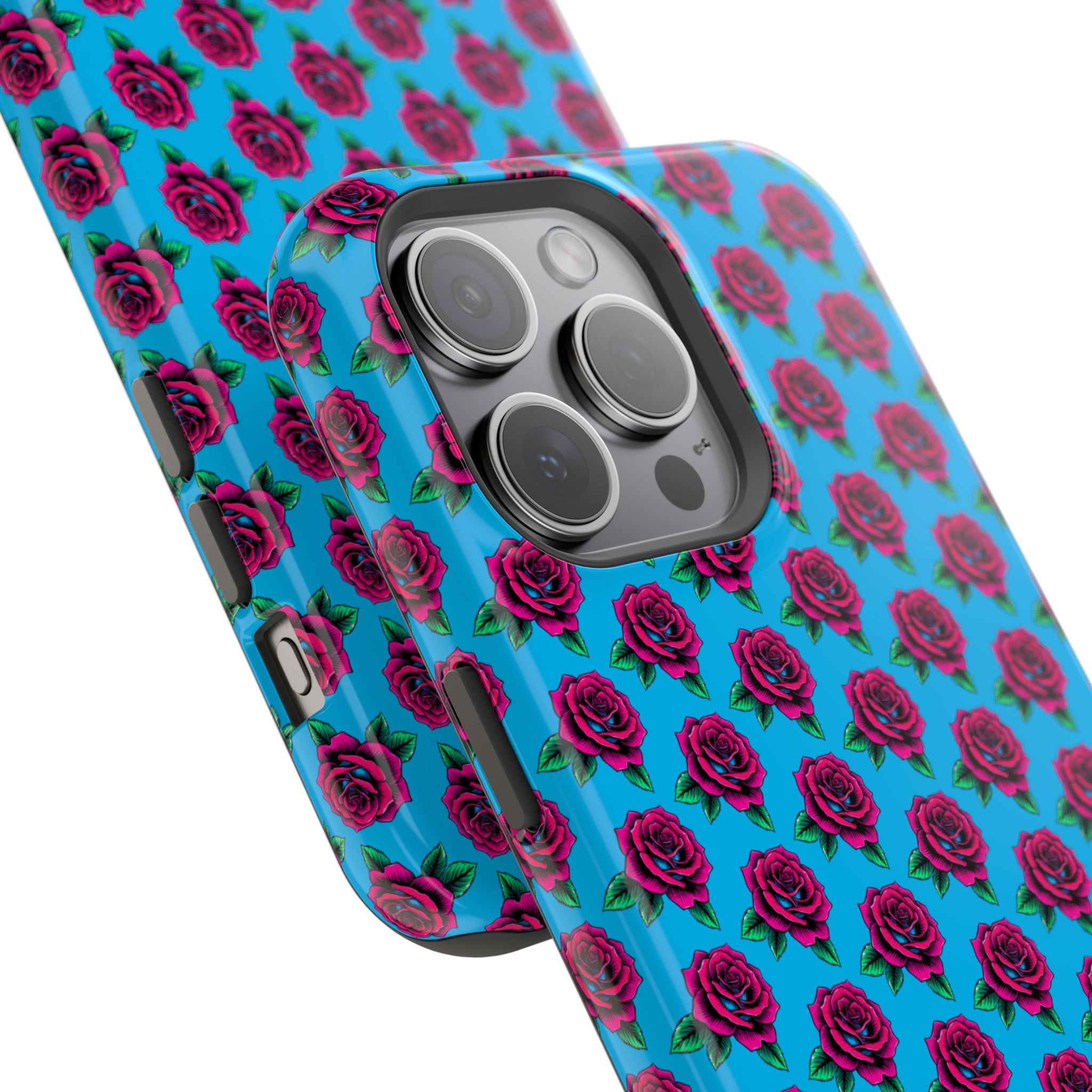 Phone Cases | Bright Rose Pattern Magnetic Impact-Resistant Case
