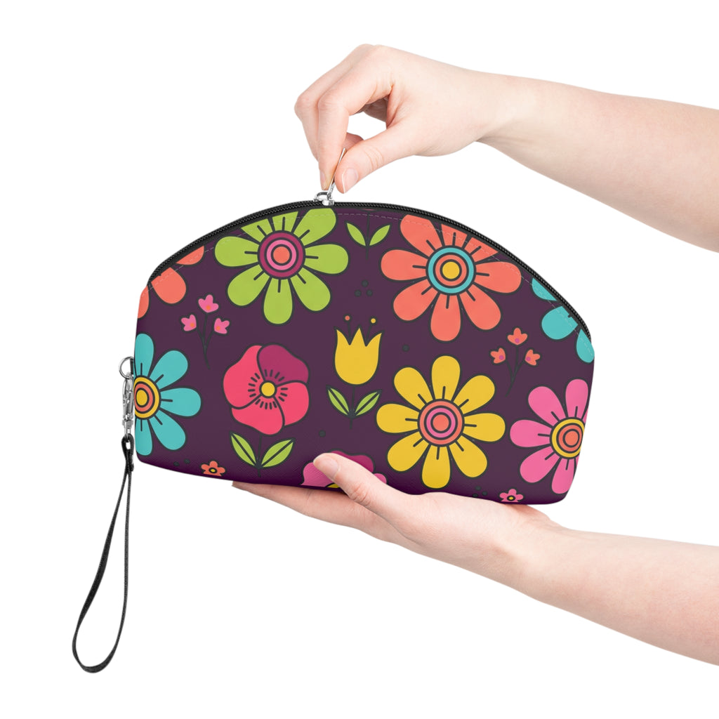 Cosmetic Pouch | Retro Flowers Makeup Bag