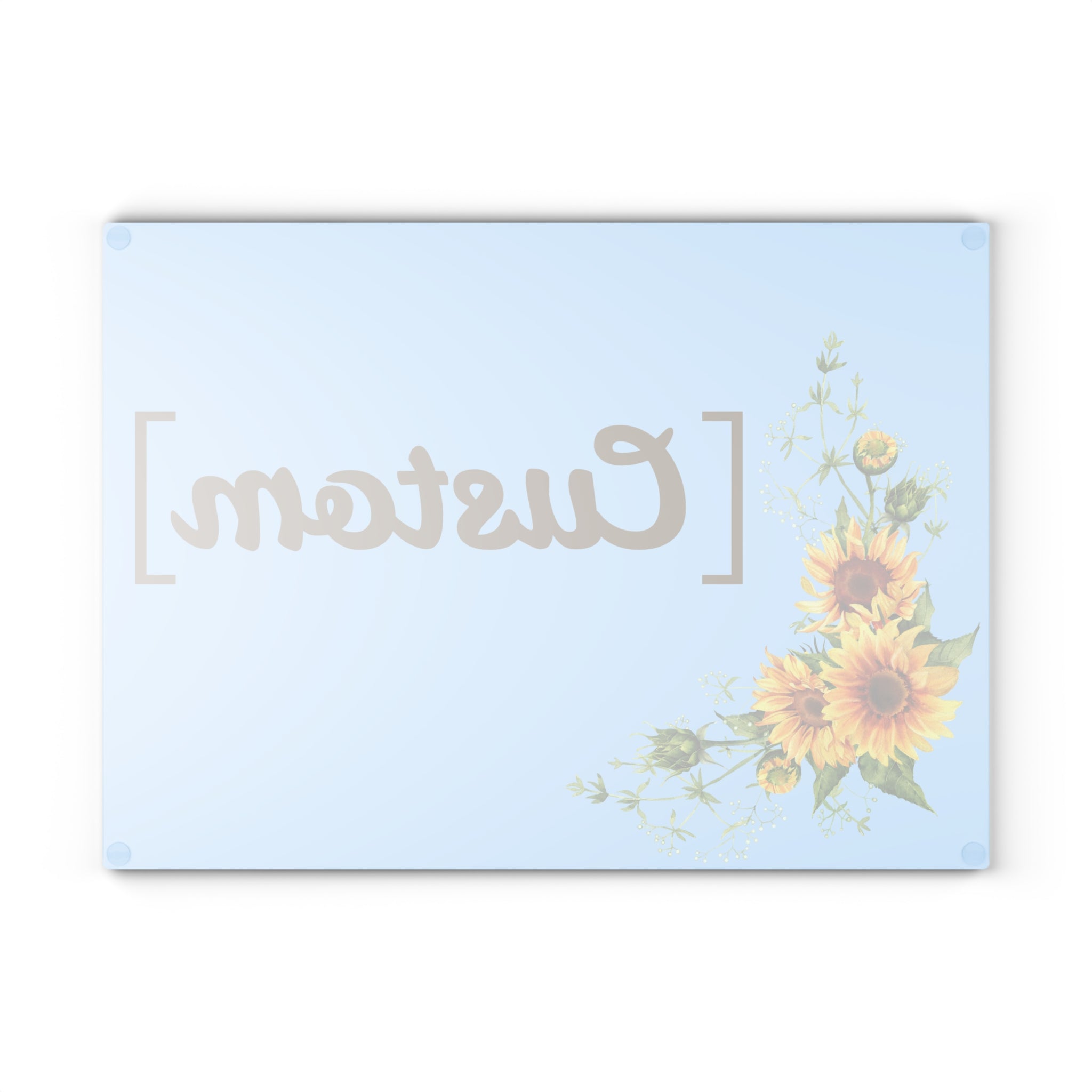 Glass Cutting Board | Personalized Name Sunflower Kitchen Decor