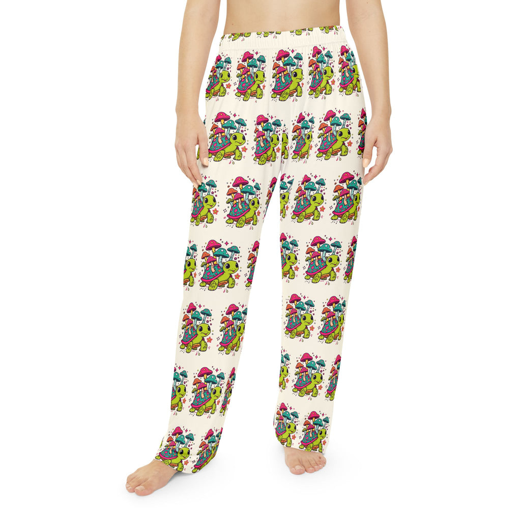 Pajama Pants | All-Over Print Colorful Mushroom Turtle Pattern