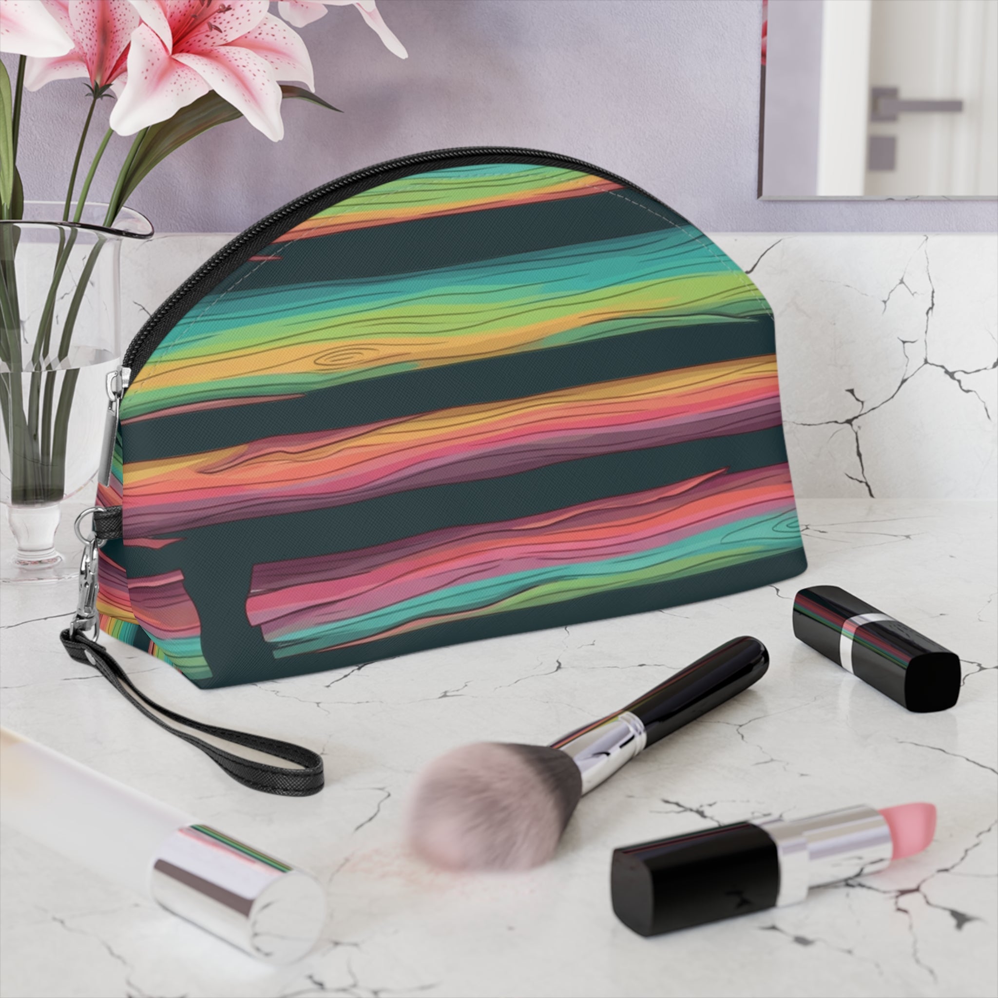 Cosmetic Pouch | Vibrant Brushstrokes Makeup Bag