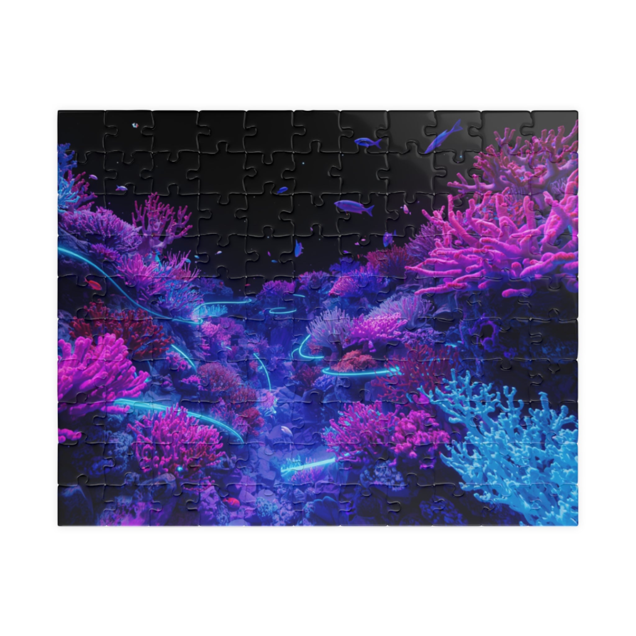 Jigsaw Puzzle | Neon Floral Waves 110 Pieces
