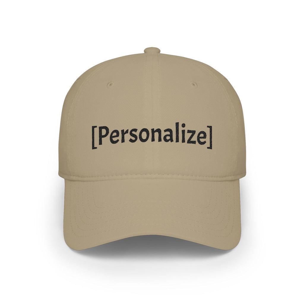 Personalized Text Embroidered Low Profile Baseball Cap