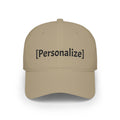 Personalized Text Embroidered Low Profile Baseball Cap