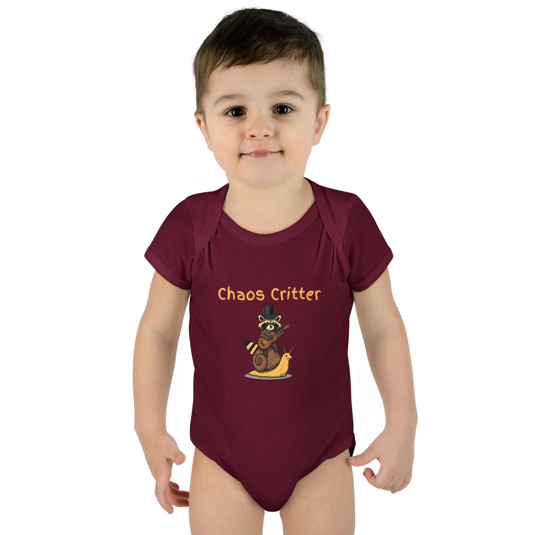Baby Bodysuit | 'Chaos Critter' Playful Racoon Baby Onesie