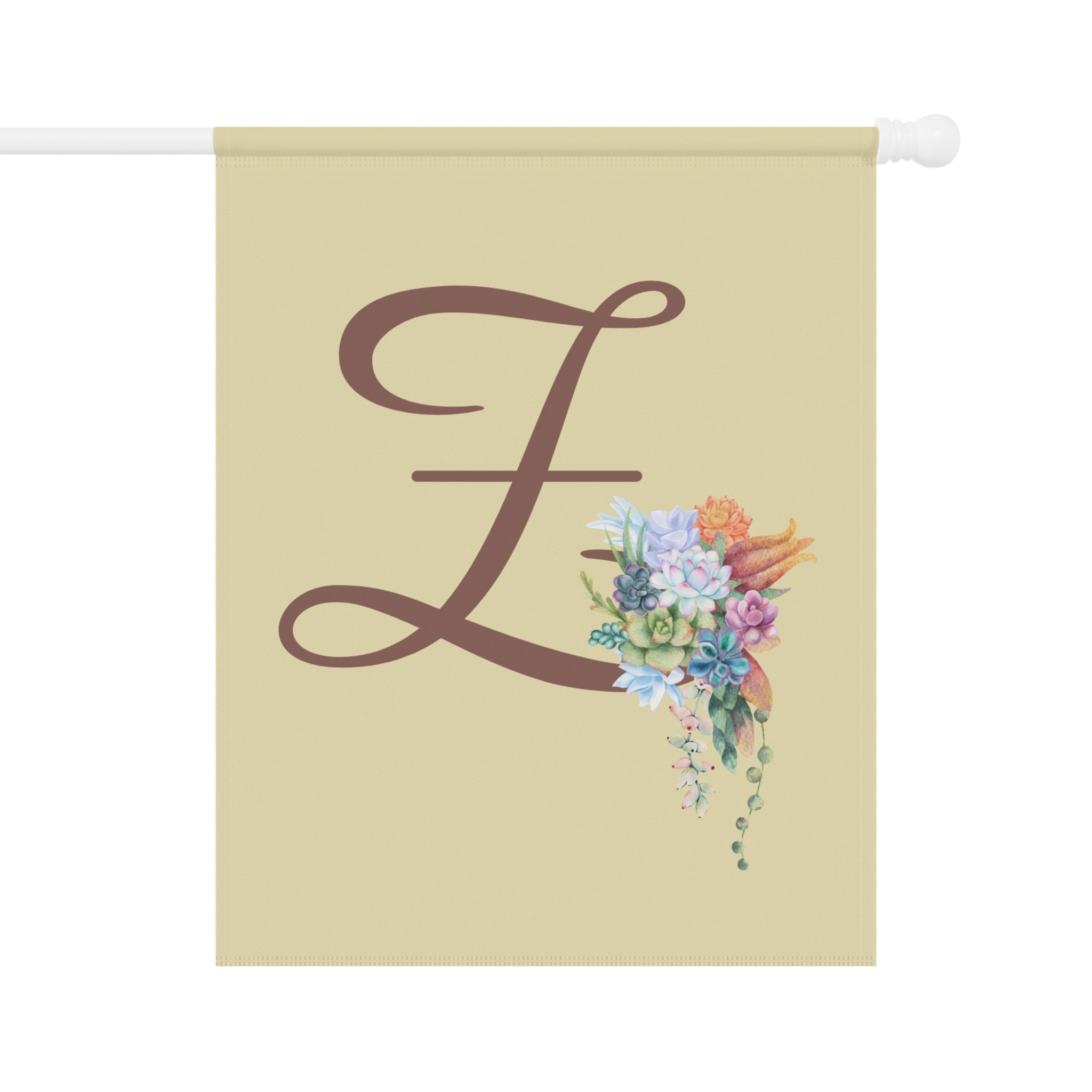 Home & Garden Banner | 'Z' Monogram Cheerful Succulents Flag