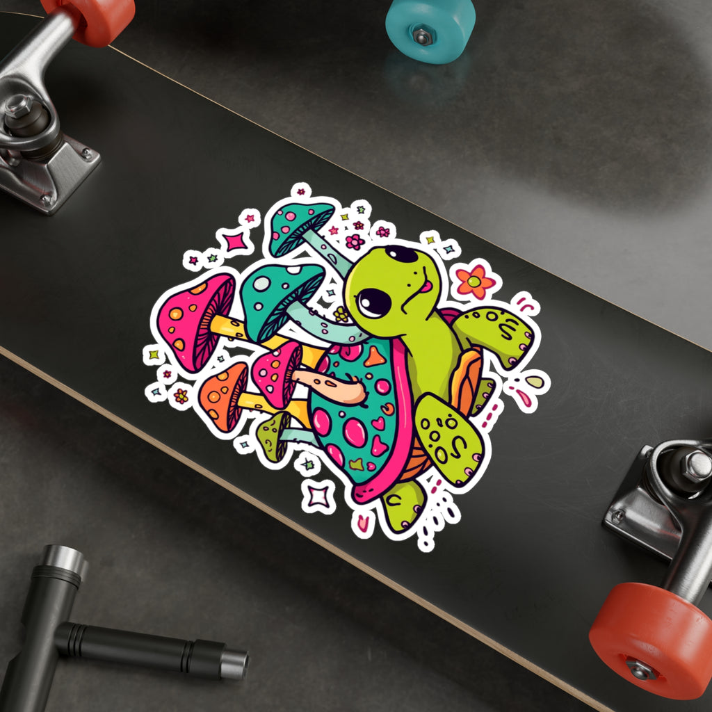 Vinyl Decal | Colorful Cute Mushroom Turtle Kiss-Cut Sticker