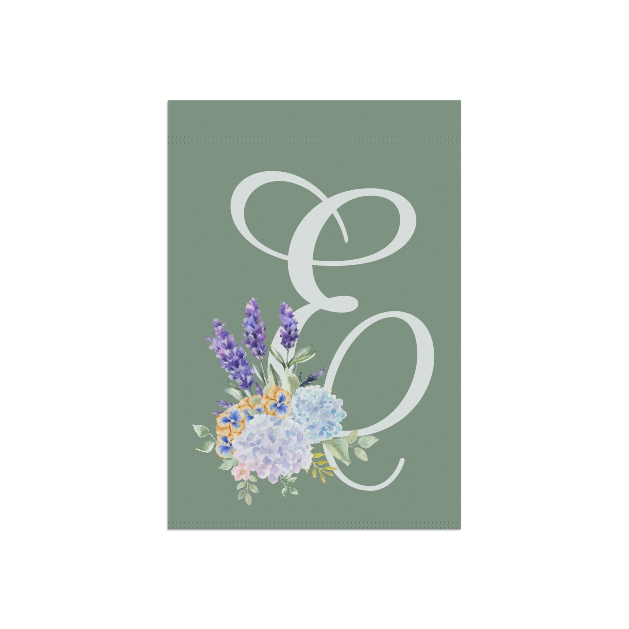 Home & Garden Banner | 'E' Monogram Sage Garden Flag