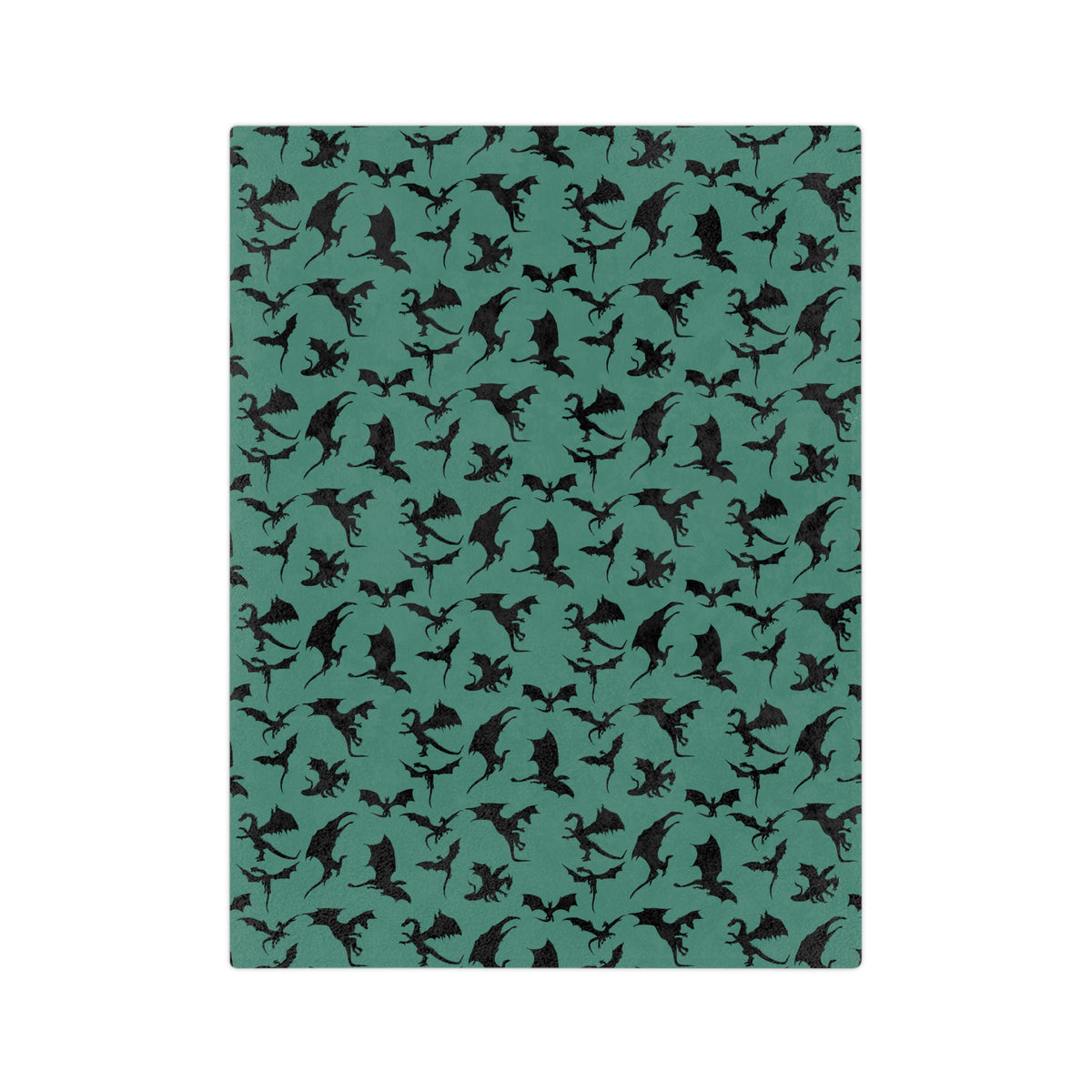 Deep Evergreen Dragons Velveteen Microfiber Throw