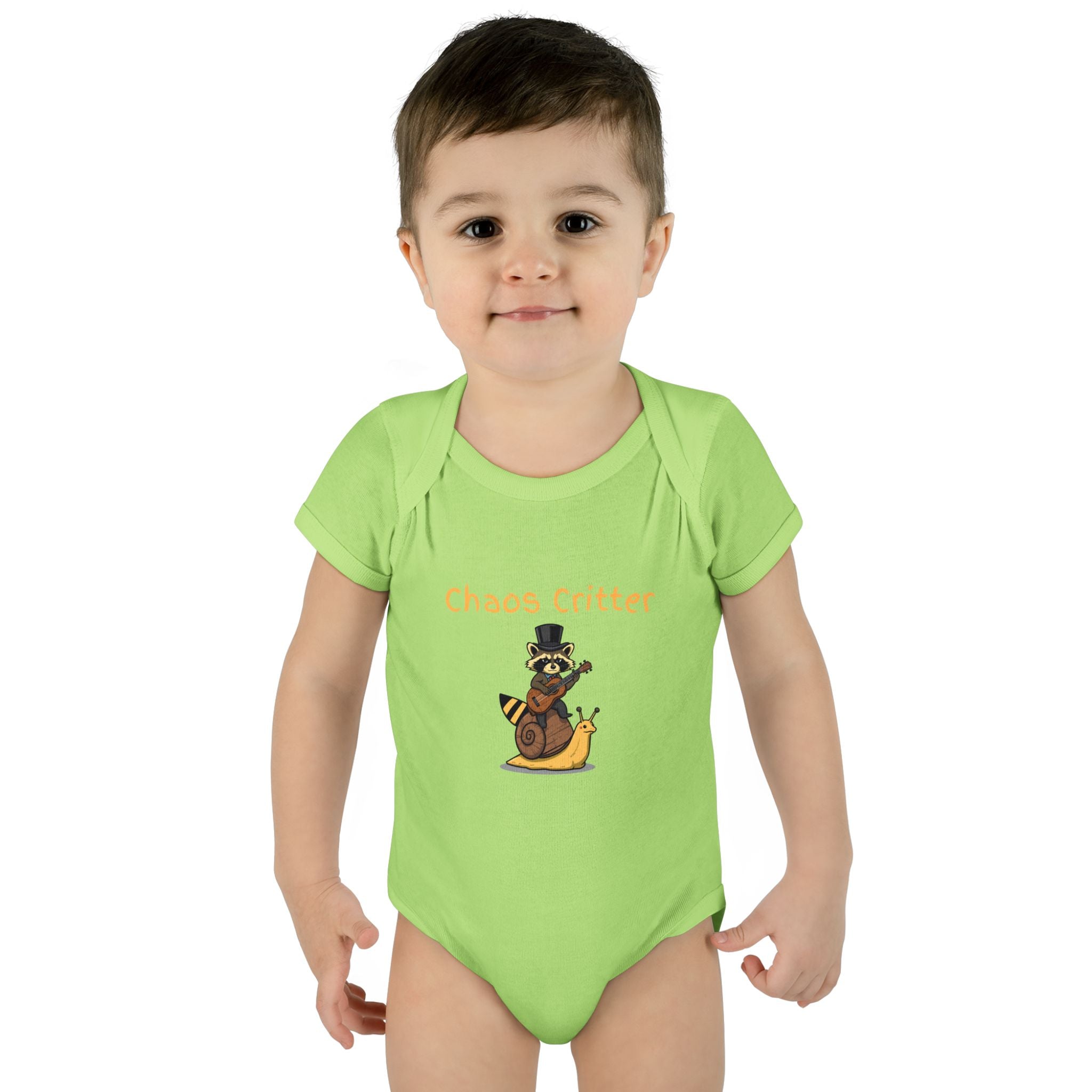 Baby Bodysuit | 'Chaos Critter' Playful Racoon Baby Onesie