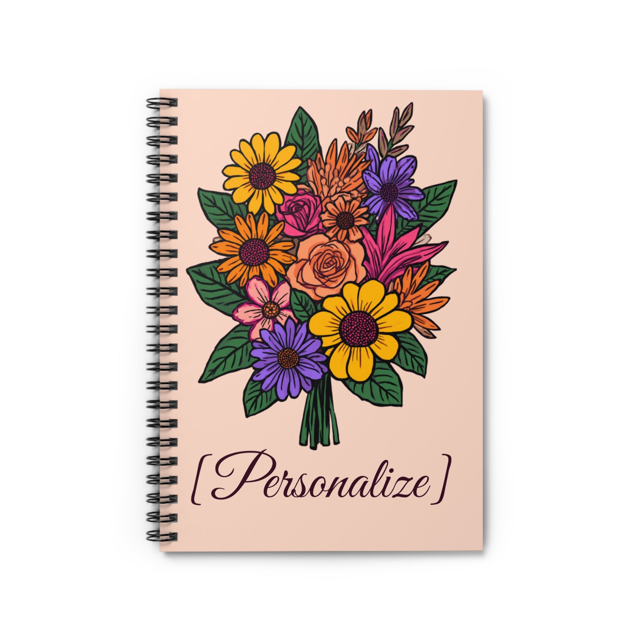Journal | Personalized Blush Floral Spiral Notebook