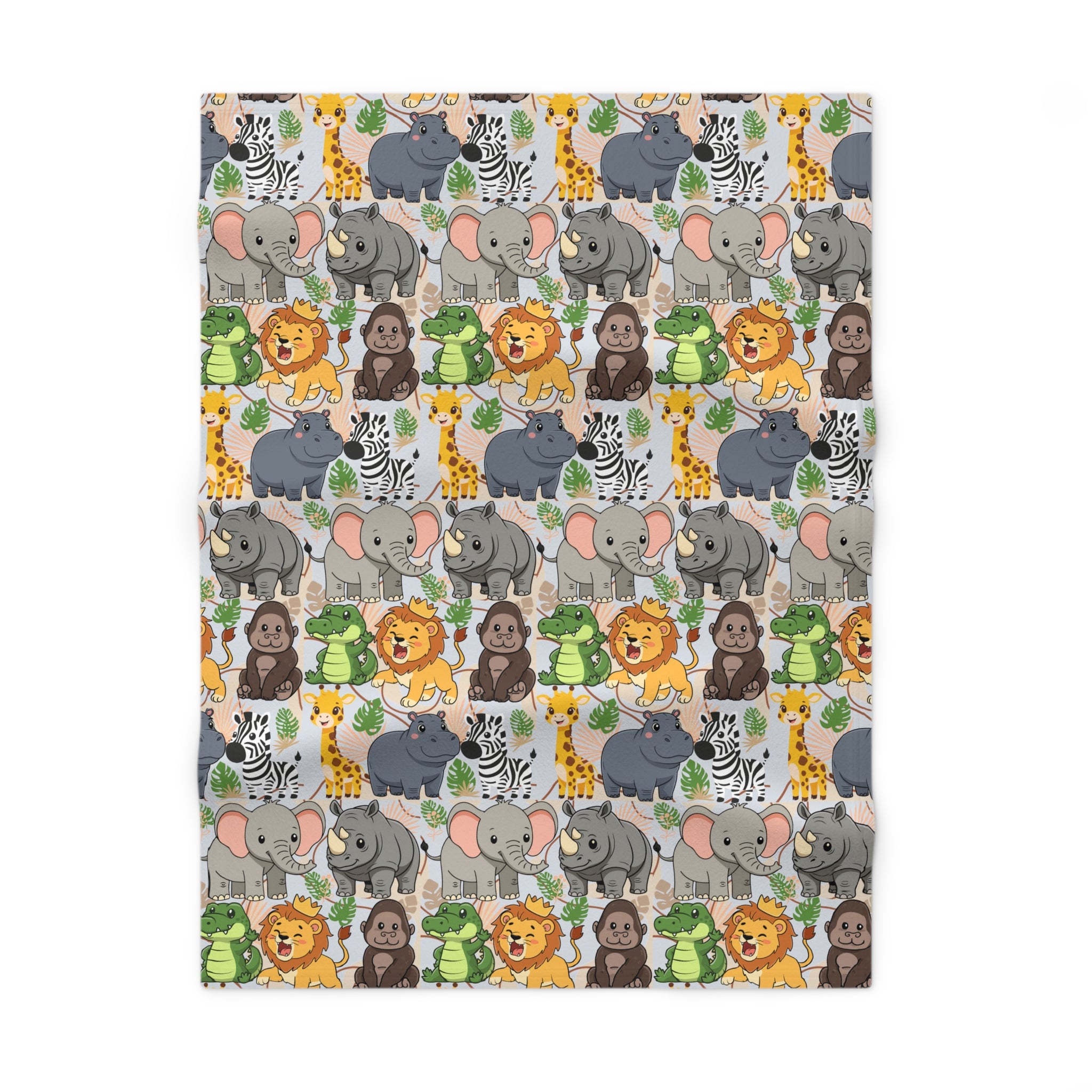 Baby Blanket | Soft Fleece Safari Animal Nursery Throw