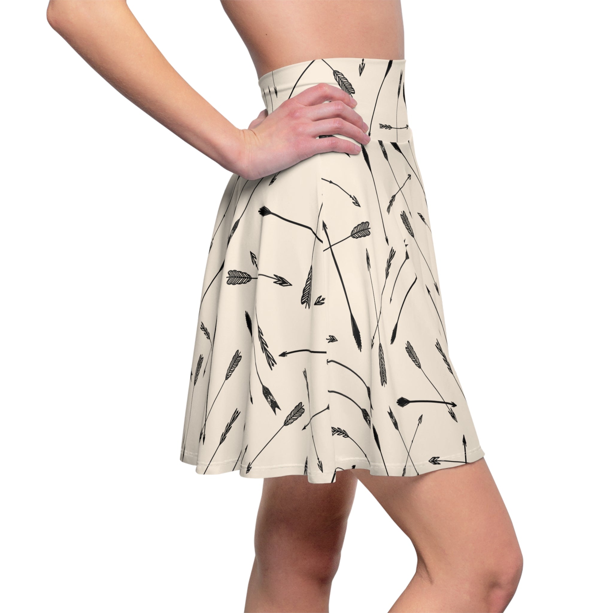 Women's Skater Skirt | Boho Neutral Midi for Casual & Festival Wear