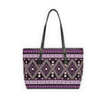 Handbag | Boho Diamond Pattern Purple Tribal Shoulder Tote