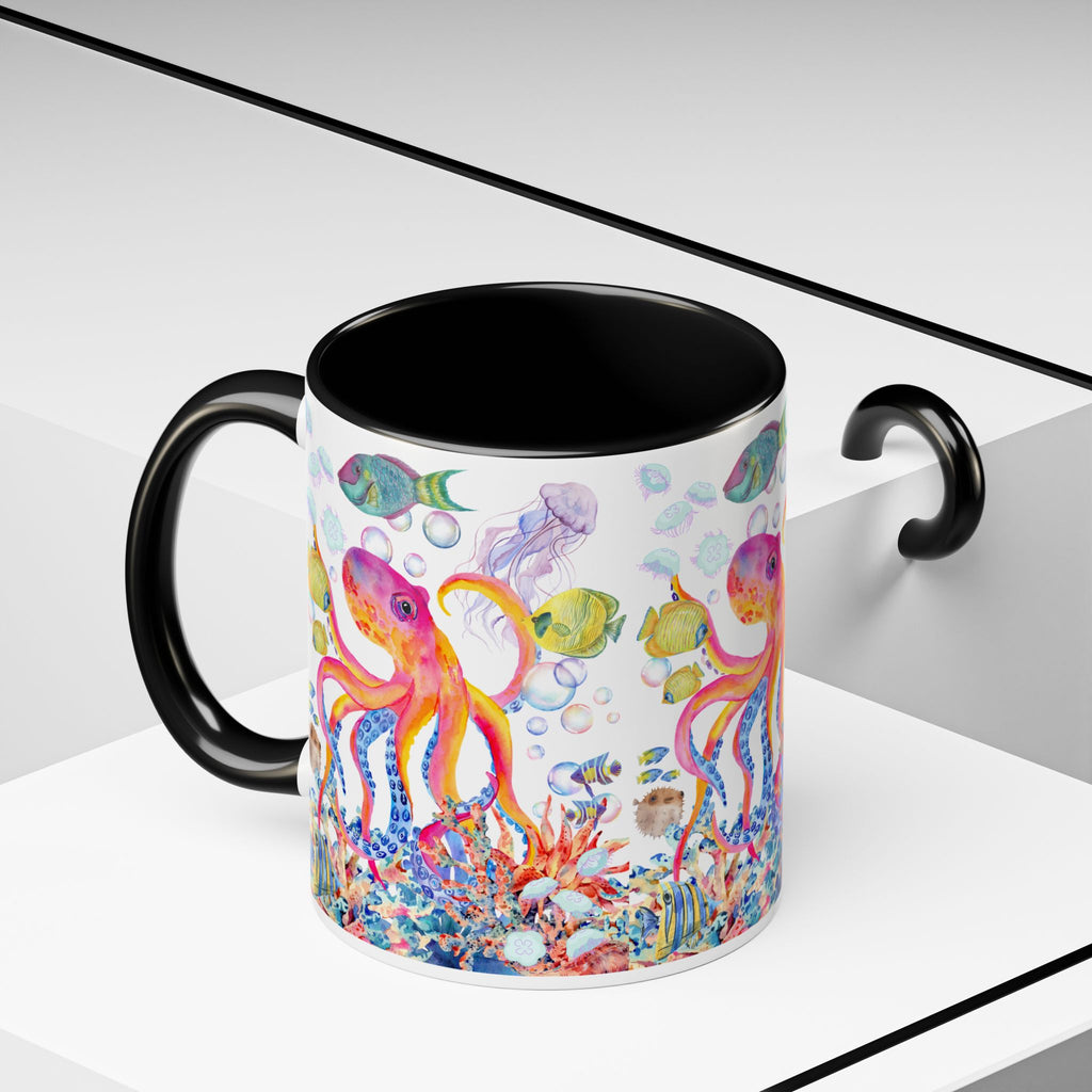 Coffee Mug | Colorful Octopus Accent Mug 11/15oz