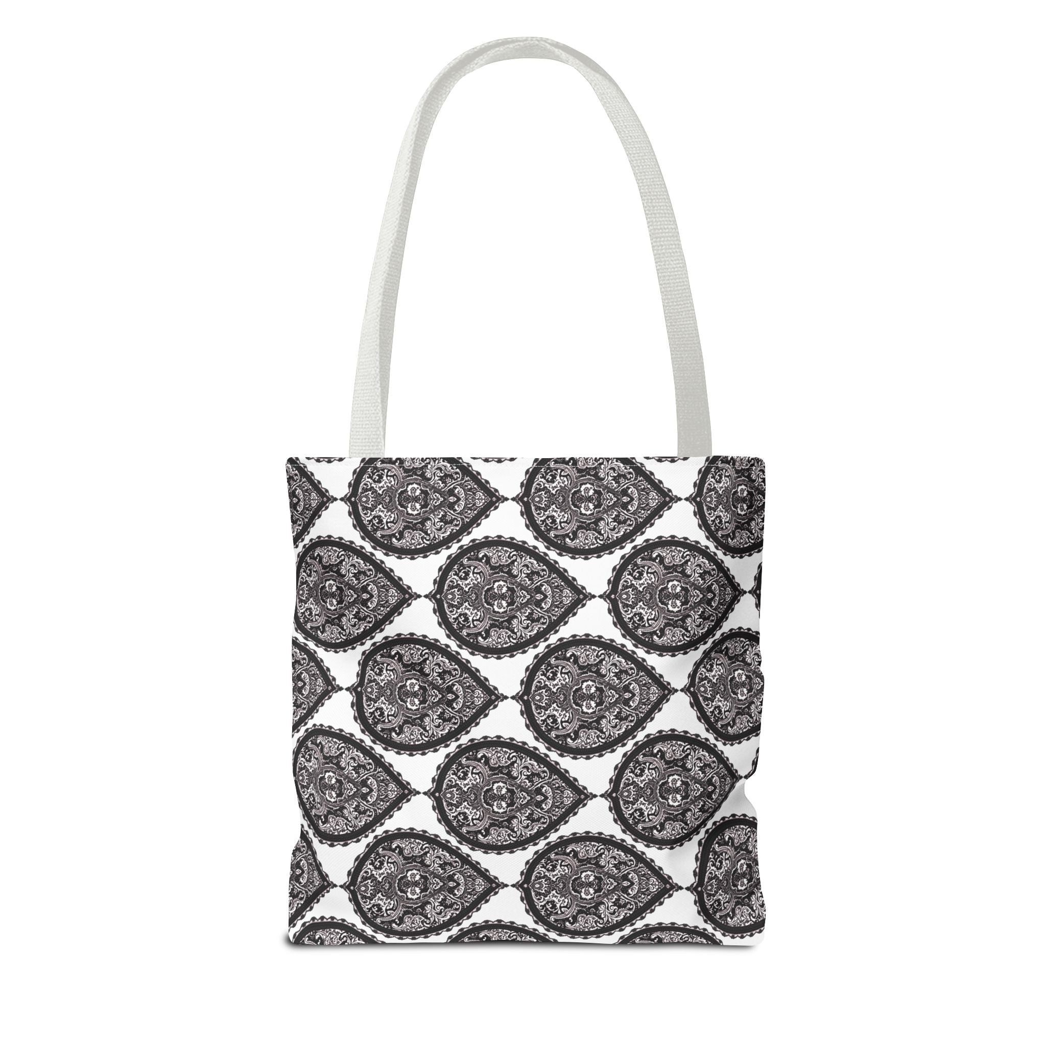 Tote Bag | Black & White Paisley Pattern