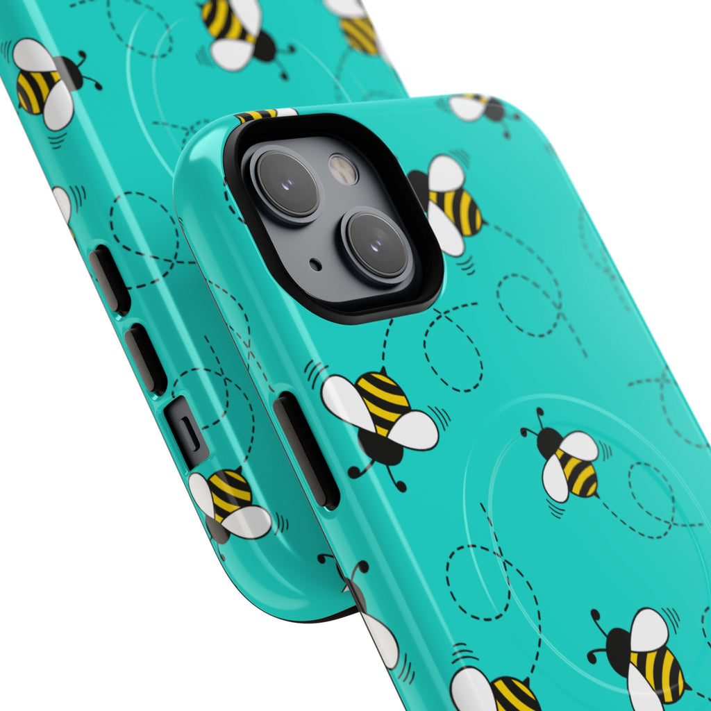 Phone Case | Cute Turquoise Bumblebee Tough Magnetic Phone Case