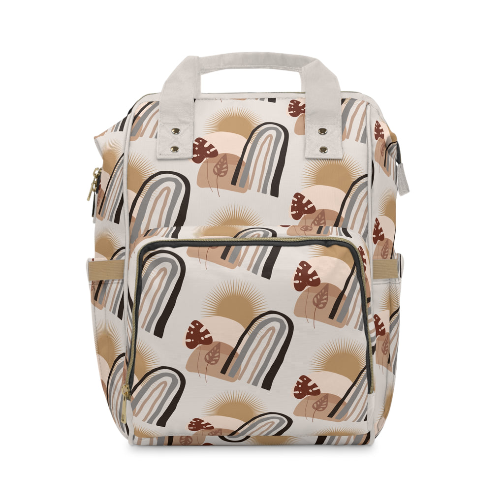 Diaper Backpack | Multifunctional Baby Changing Bag in Neutral Boho Rainbows