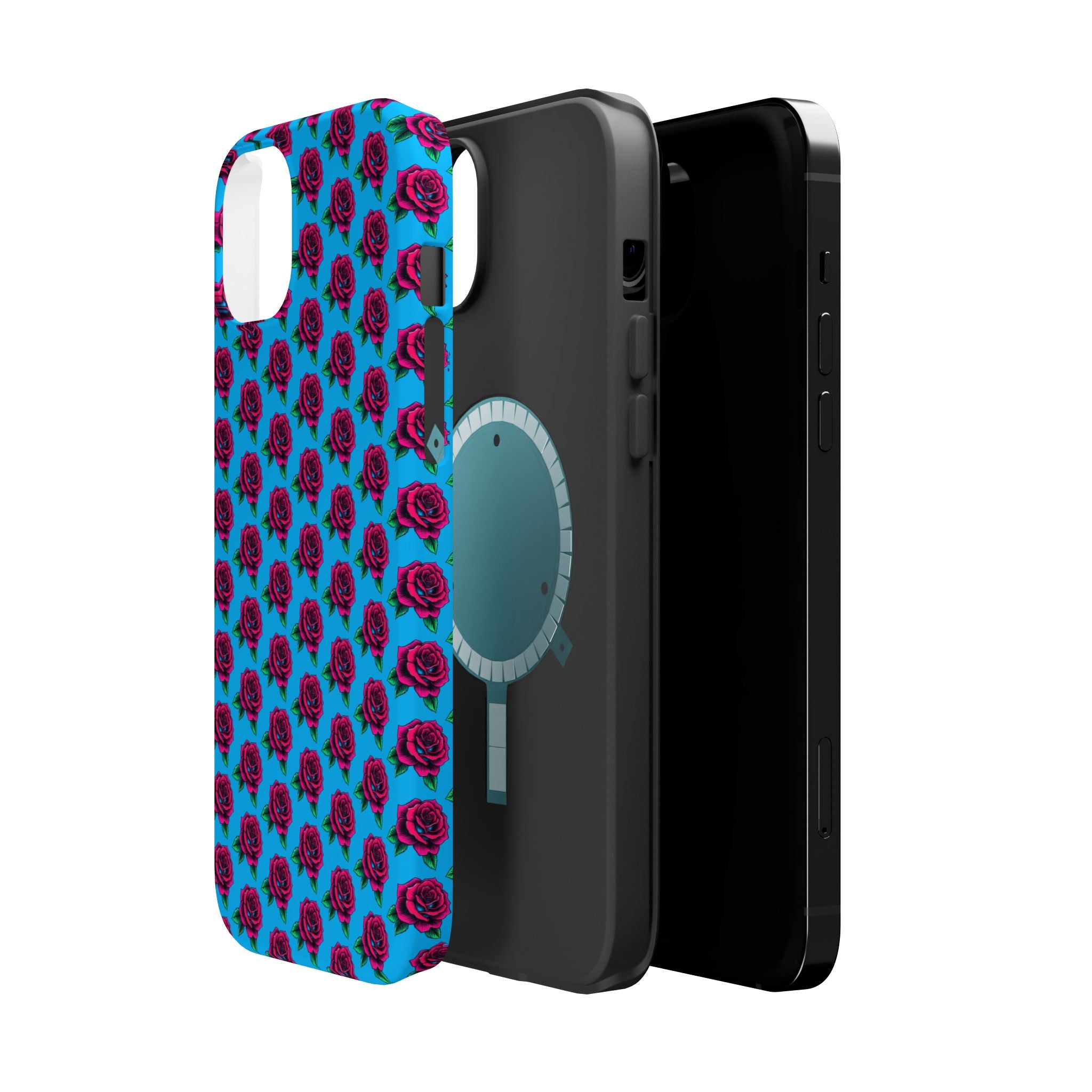 Phone Cases | Bright Rose Pattern Magnetic Impact-Resistant Case
