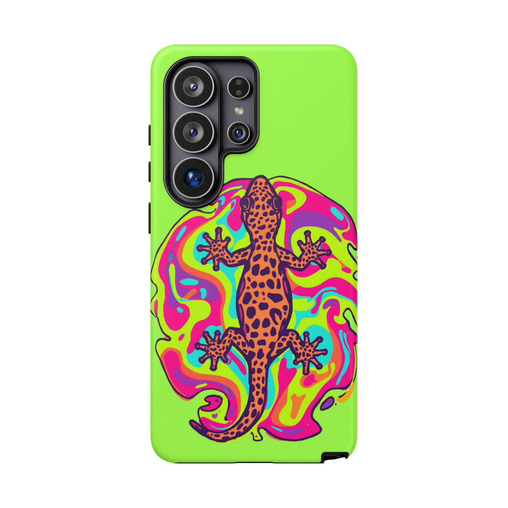 Phone Cases | Neon Leopard Gecko Swirl Phone Case