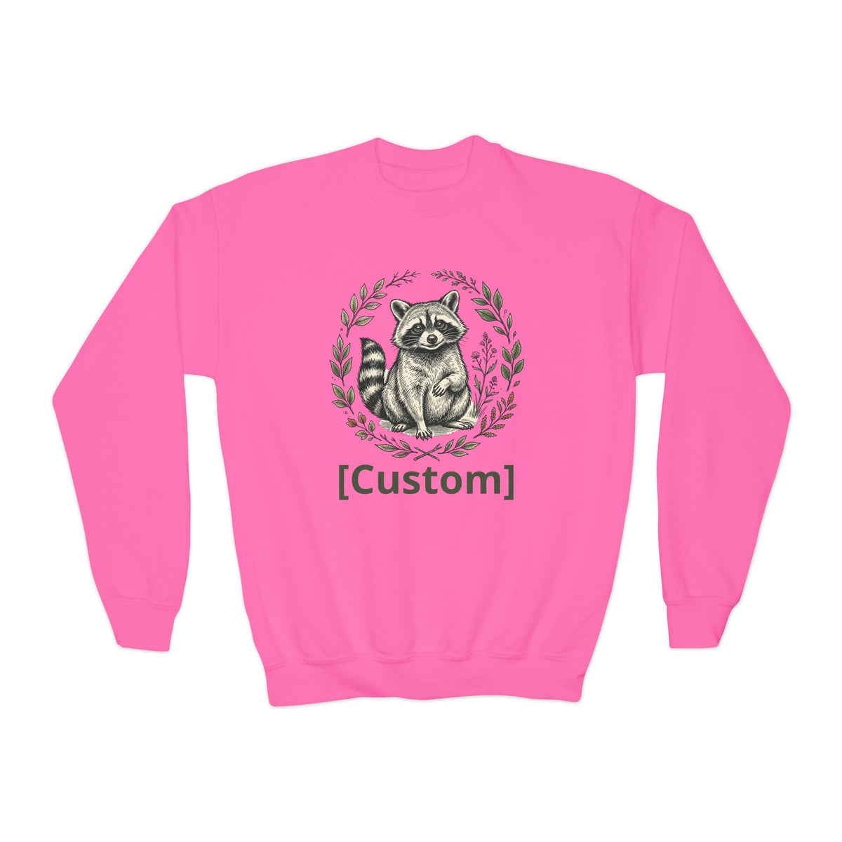 Customizable Sweatshirt with Cute Raccoon Graphic