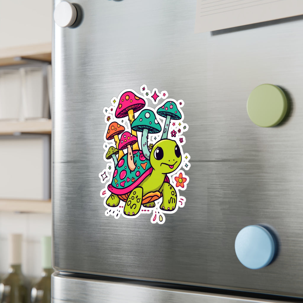 Vinyl Decal | Colorful Cute Mushroom Turtle Kiss-Cut Sticker