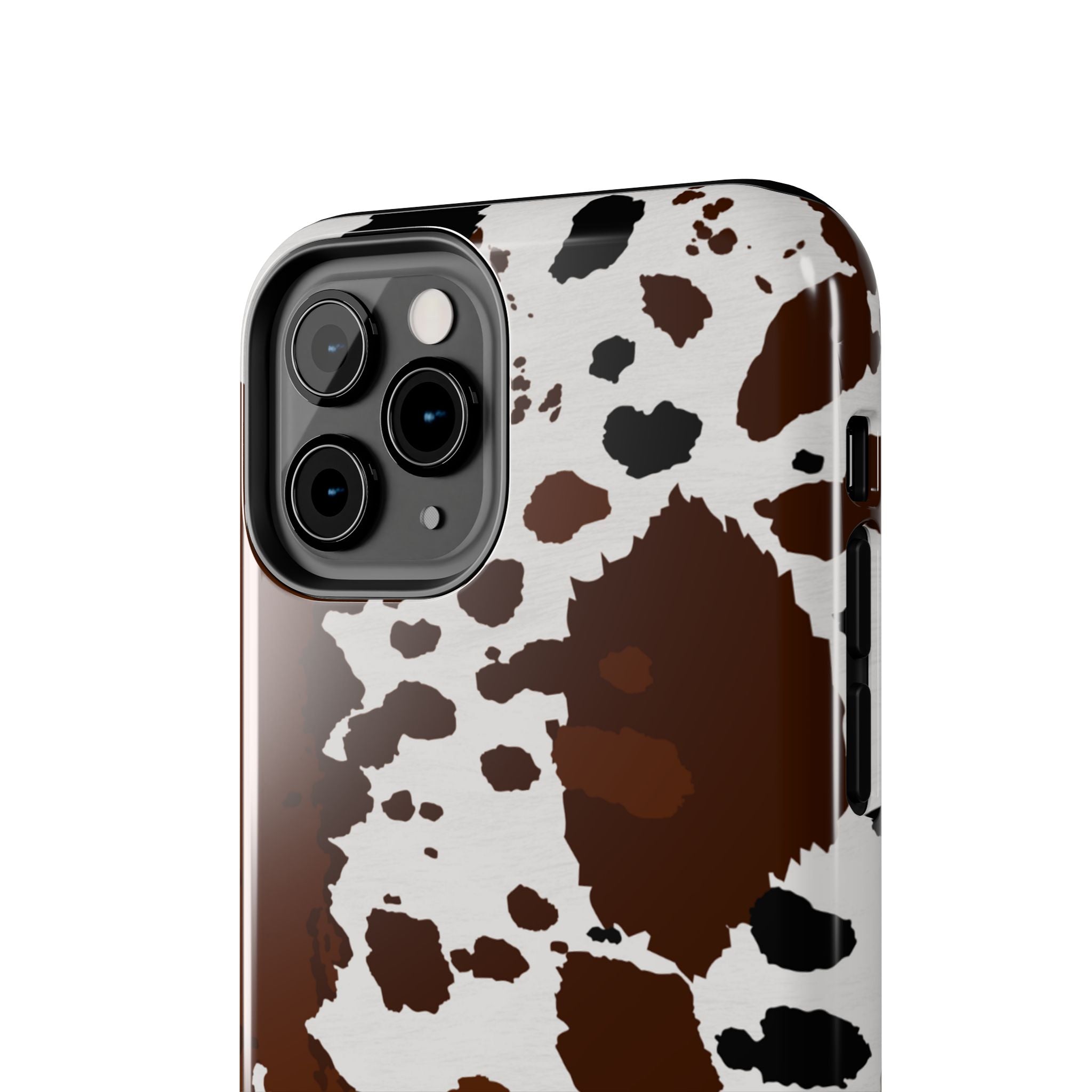 Phone Case | Brown & White Cowhide Pattern Tough Protective Cover