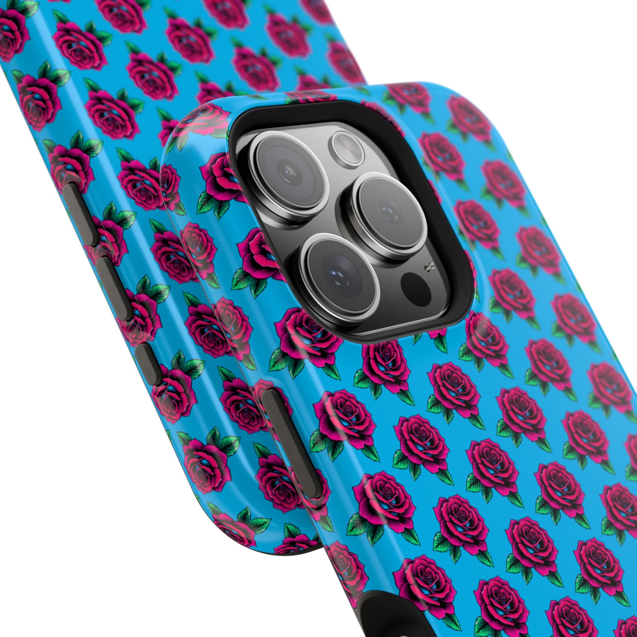 Phone Cases | Bright Rose Pattern Magnetic Impact-Resistant Case