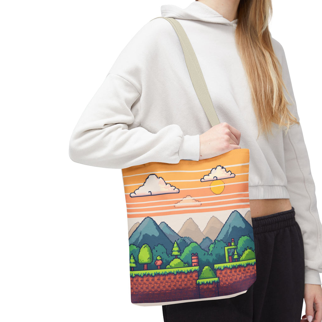 Tote Bag | Pixel Sunset Mountain Gamer Tote