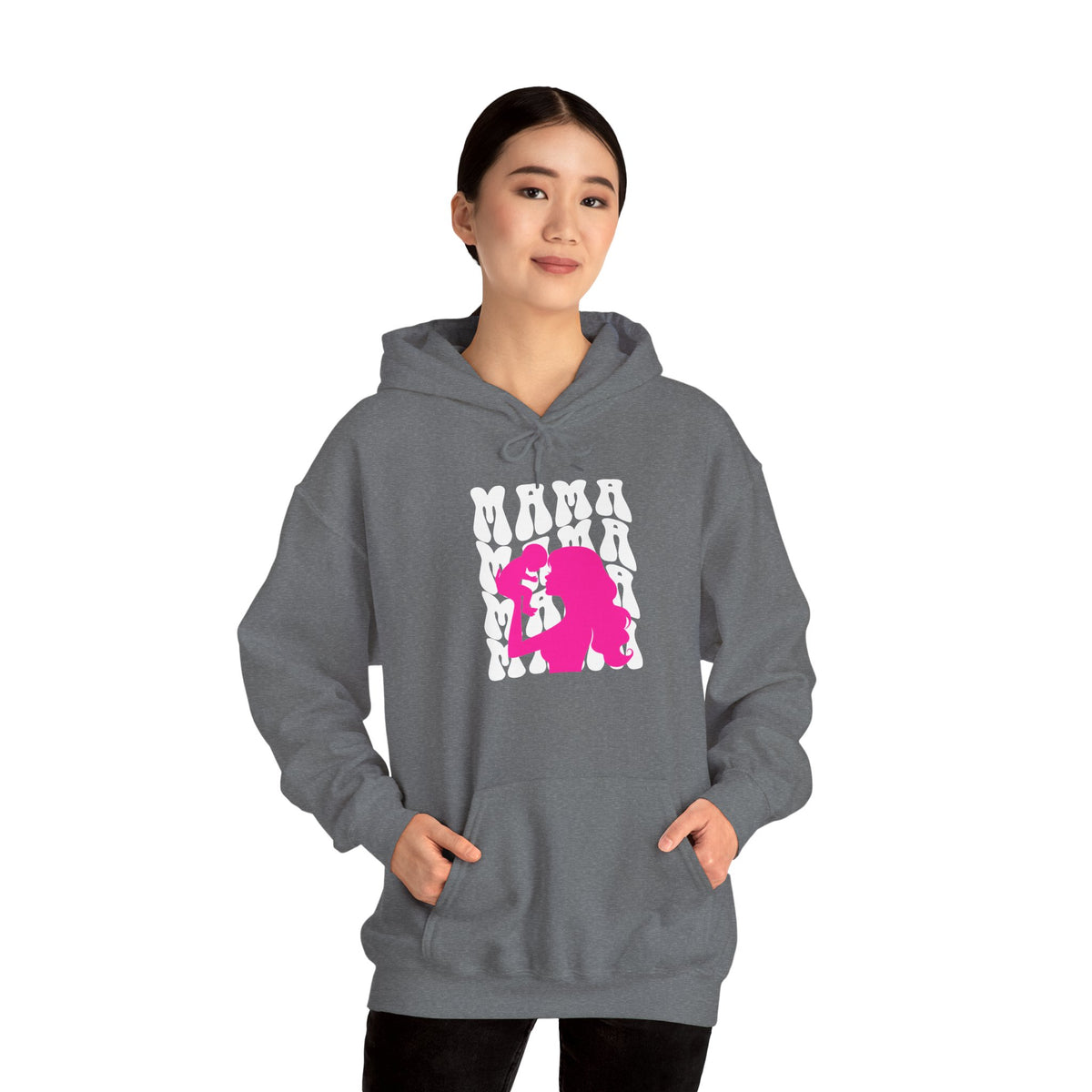 Pink "Mama" & Baby Silhouette Hoodie