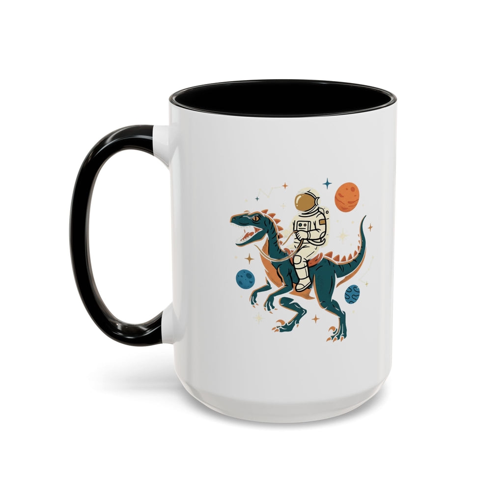 Coffee Mug | Astronaut Riding Velociraptor Accent Mug