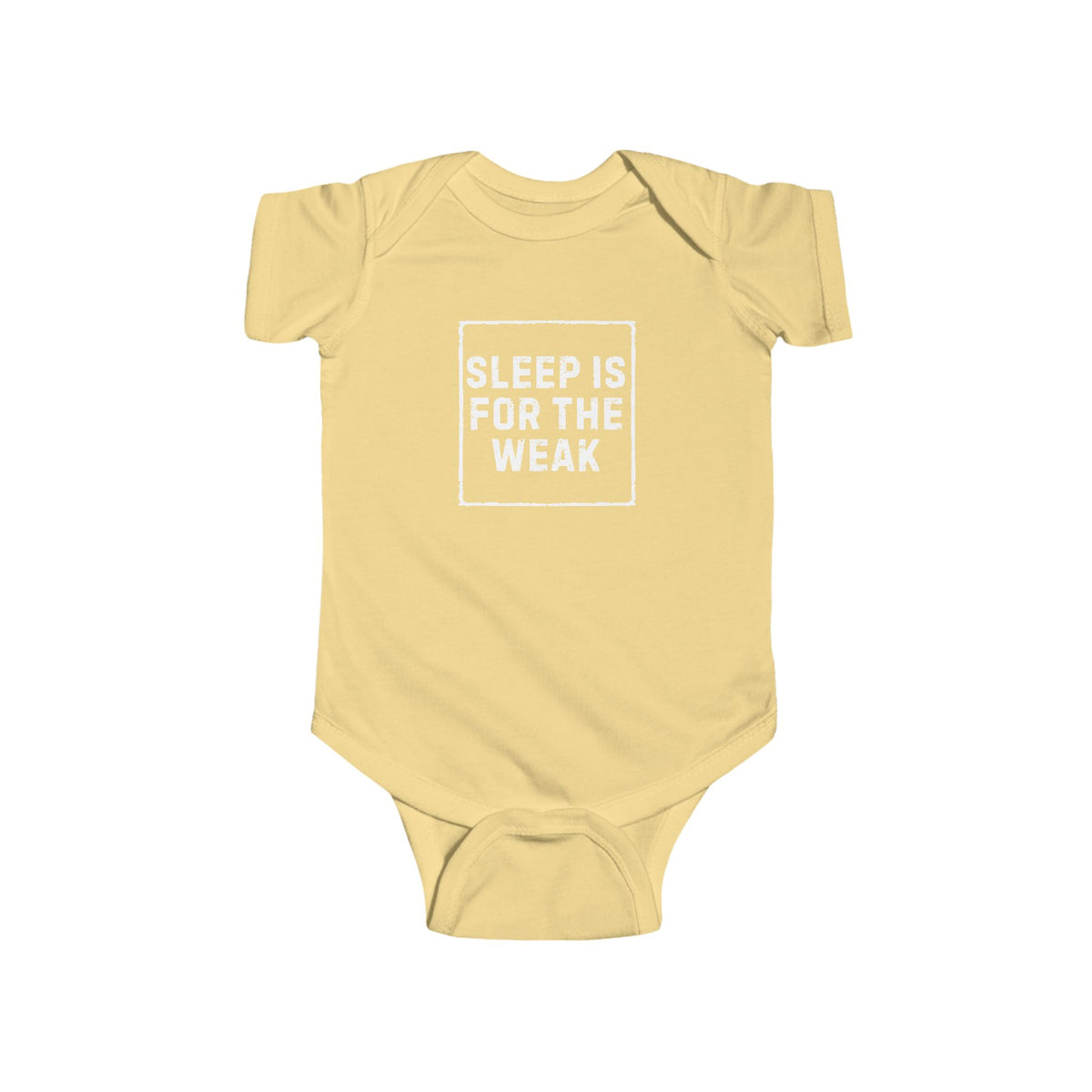 Sleep Is For The Weak in White Onesie