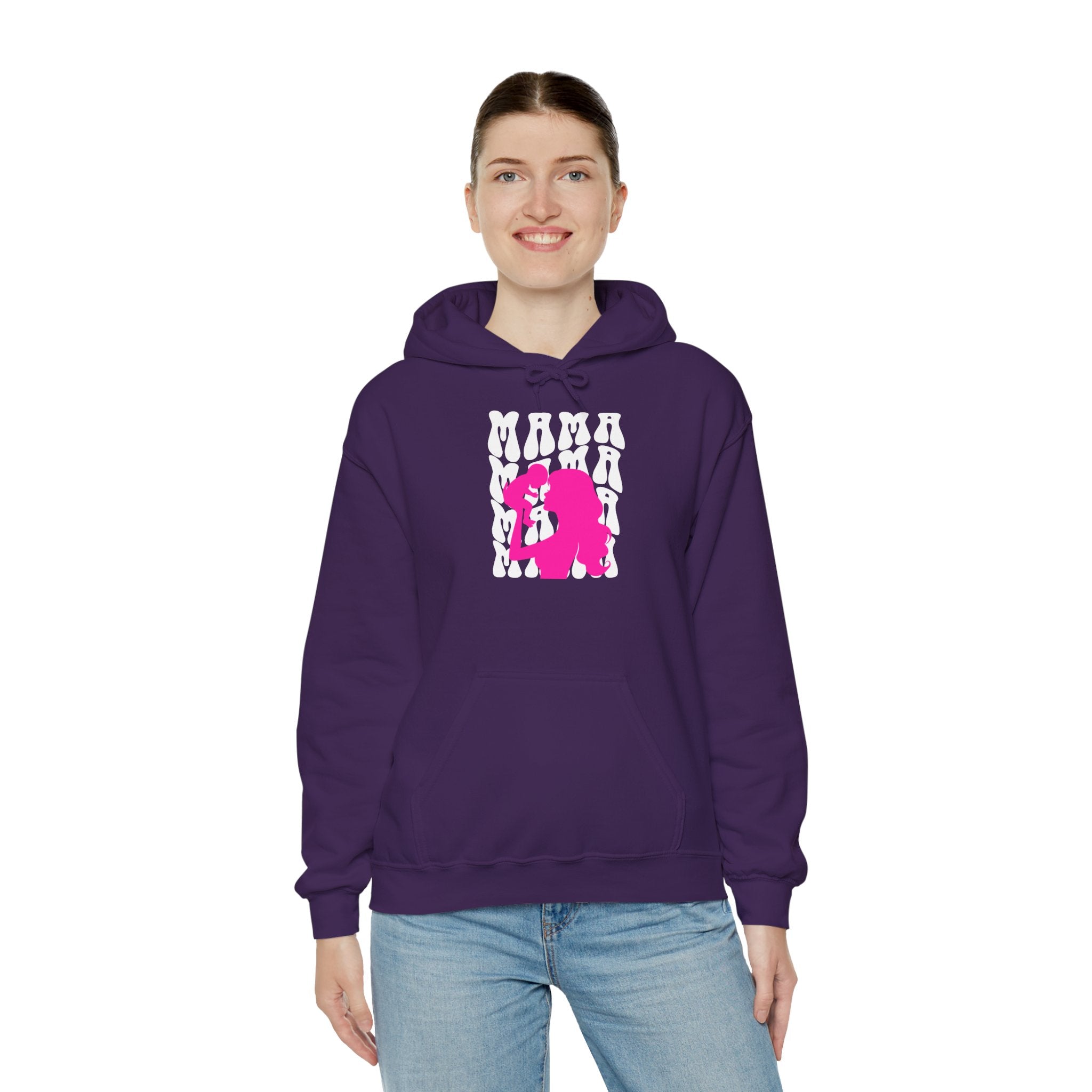 Hoodie | 'Mama' & Silhouette Pink Graphic