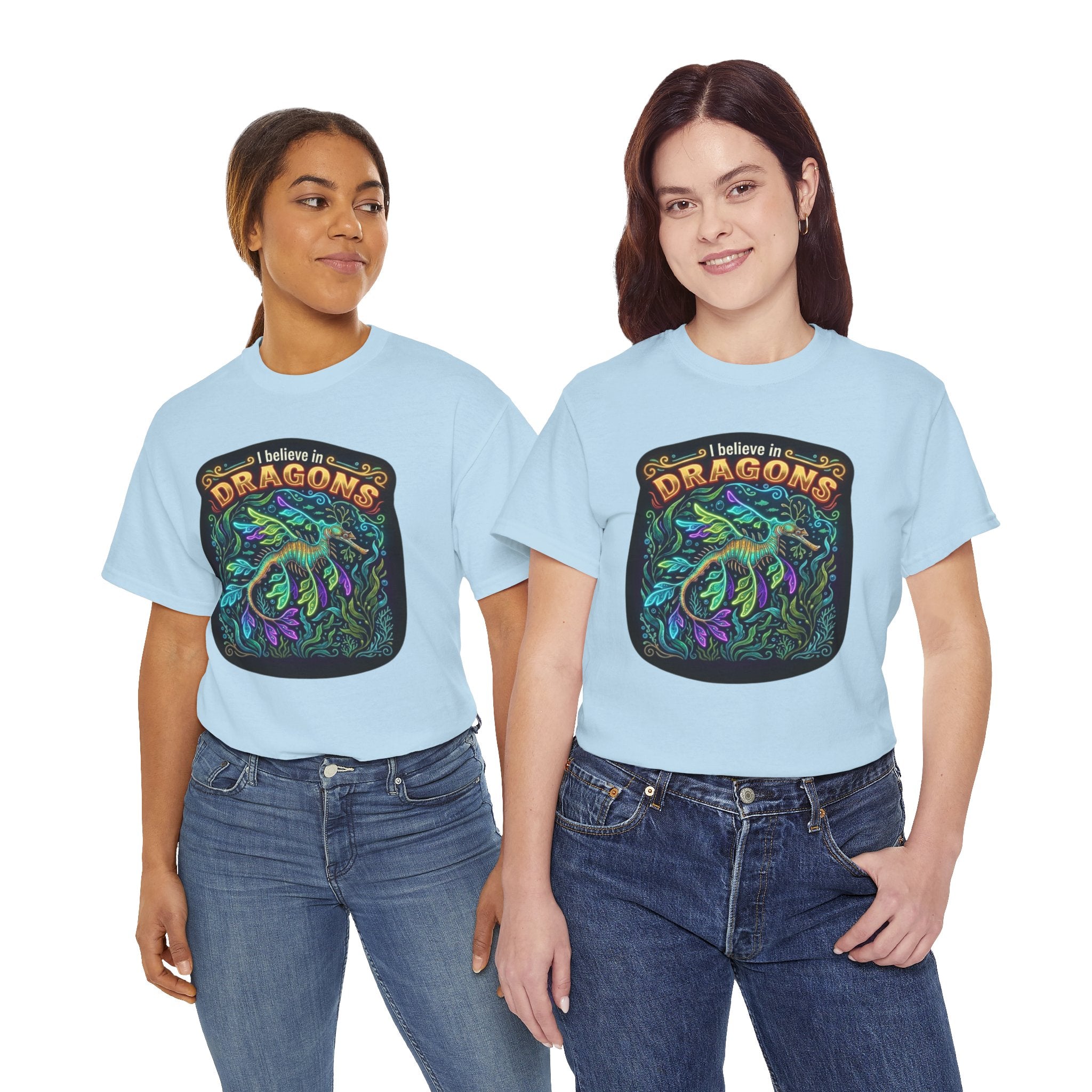T-Shirt | 'I Believe in Dragons' Colorful Graphic Tee