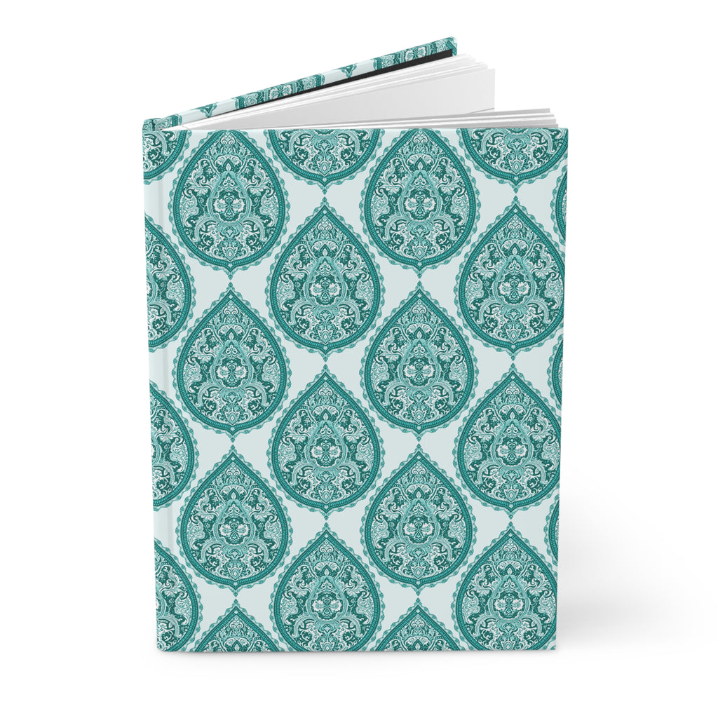 Journal | Decorative Boho Teal Paisley Hardcover  Notebook