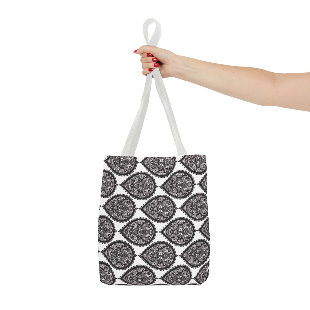 Tote Bag | Black & White Paisley Pattern