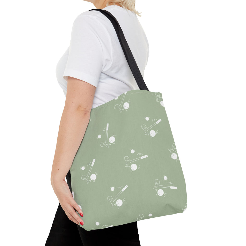 Tote Bag | Sage Green and Golf Pattern Shoulder Bag