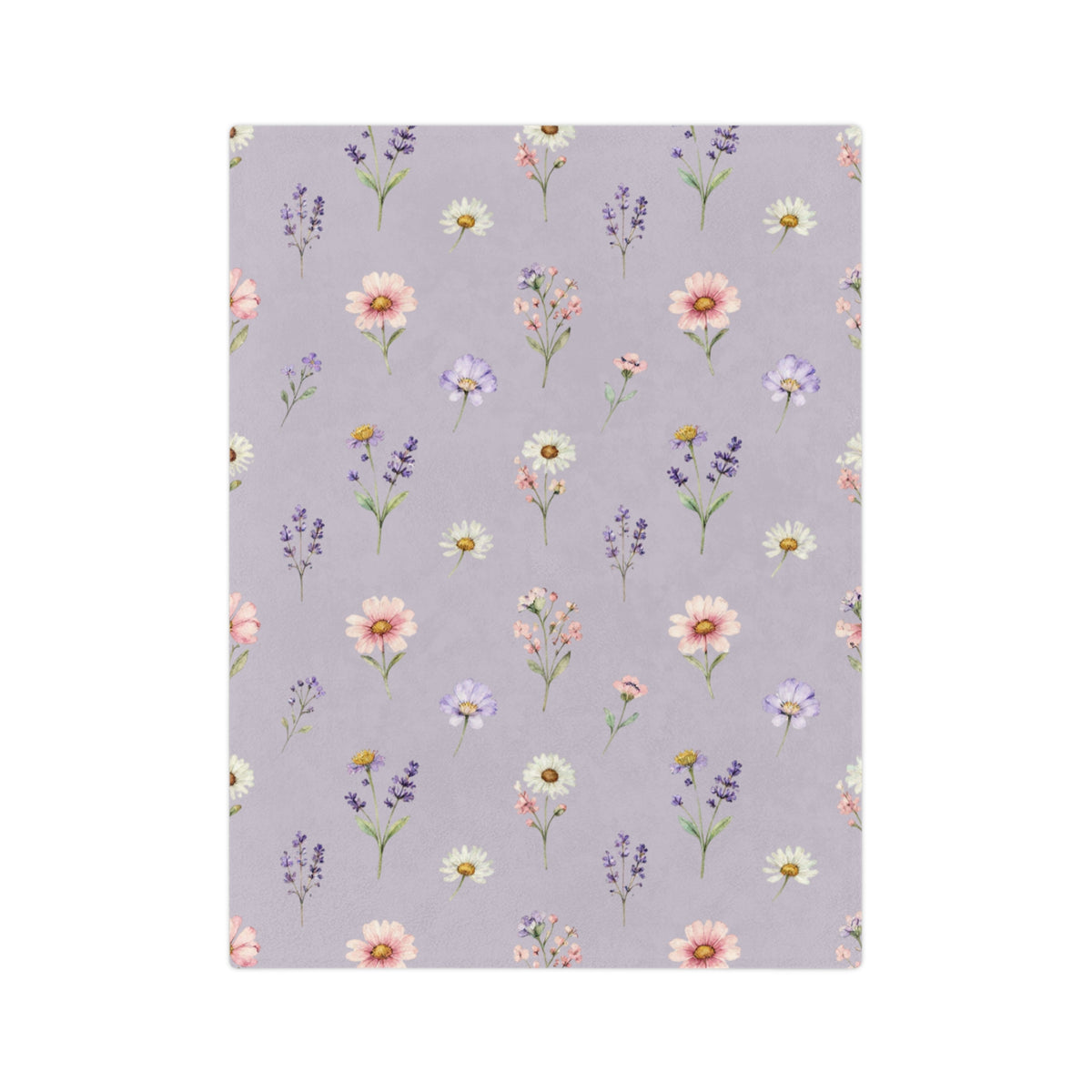 Lilac Purple and Wild Flowers Microfiber Throw